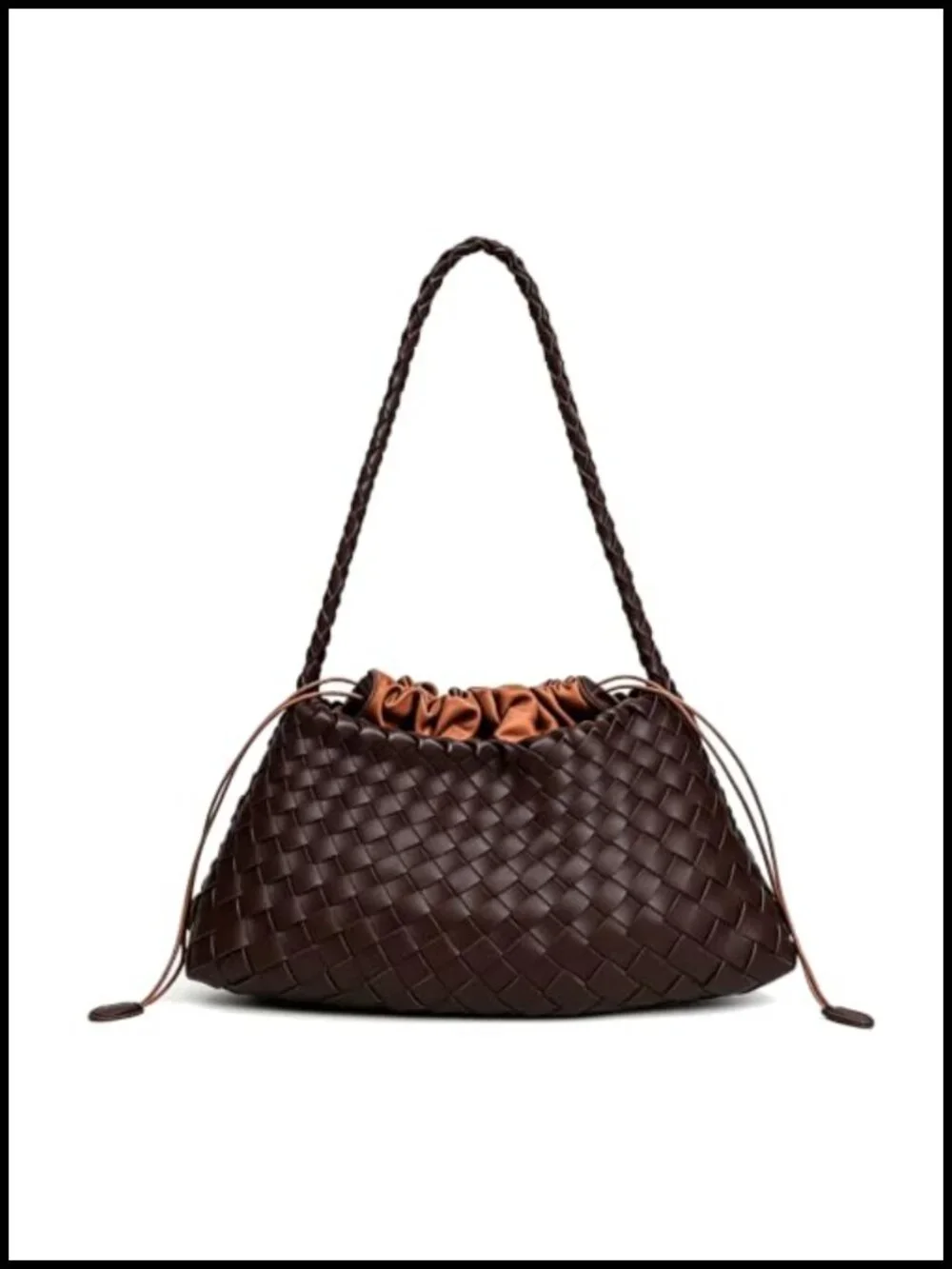 Faux Leather Woven Hobo Bag Handwoven Shoulder Tote Slouchy Braided Purse